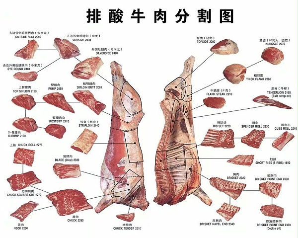 排酸牛肉分割图